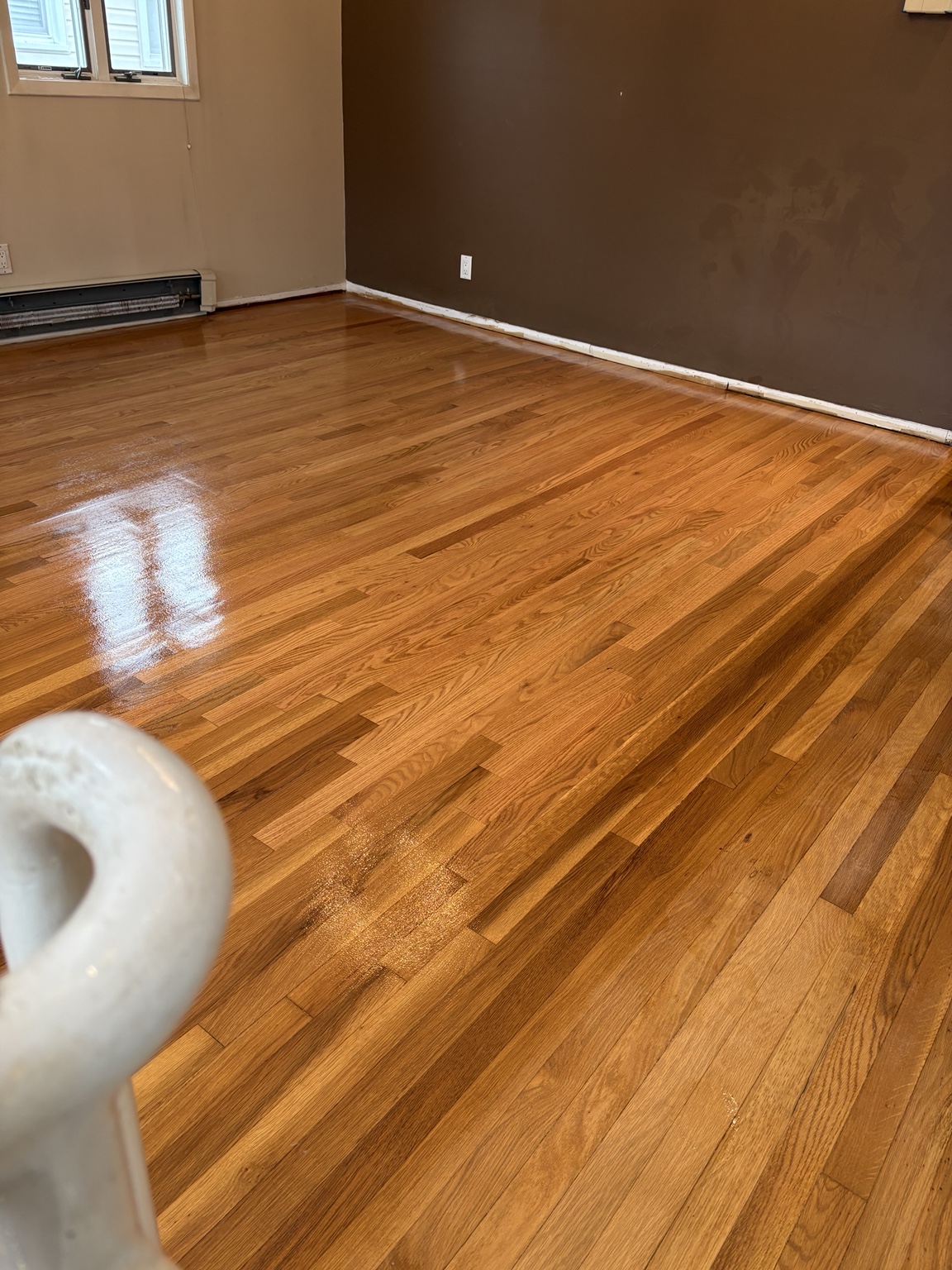 Finished stained hardwood floor