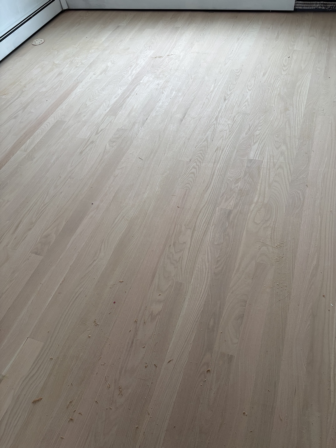 New hardwood floor installed and sanded